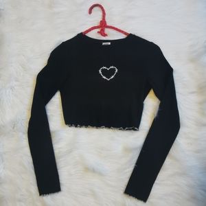 Garage S cropped long sleeve sweater 90's